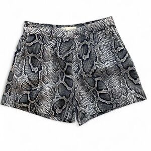 Michael Kors Black and Gray Snake Print Women's Shorts